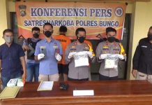 Dua Warga Riau Edarkan Sabu di Bungo, Beratnya Hampir Sekilo