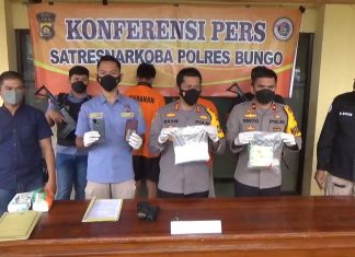 Dua Warga Riau Edarkan Sabu di Bungo, Beratnya Hampir Sekilo