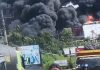 Gudang Minyak Meledak di Jalan Lingkar Barat Alam Barajo