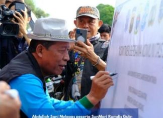 Wagub Jambi Lepas Komunitas Rider Vespa Dalam Rangka Sunmori Bersama