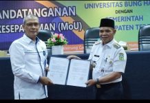 PJ Bupati Tebo H Aspan MOU dengan Tiga Perguruan Tinggi di Sumbar