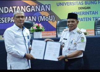PJ Bupati Tebo H Aspan MOU dengan Tiga Perguruan Tinggi di Sumbar