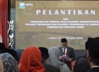 Sekda Sudirman Lantik 144 Pejabat Fungsional, Administrator dan Pengawas