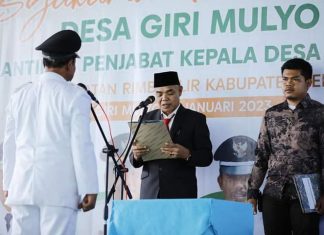 H Aspan Lantik Pj Kades Pemekaran dalam Kecamatan Rimbo Ilir