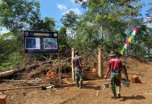 Satgas TMMD ke-117 Kodim 0416/Bute Mulai Bangun Tugu Prasasti