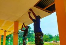 Satgas TMMD Kodim 0416/Bute Tak Kenal Lelah Rehab SDN 57 Talang Silungko