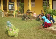 Warga Kerja Bakti Bersama Satgas TMMD ke-117 Kodim/Bute