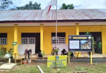 Perindah Lingkungan SD 57 Talang Silungko, Satgas TMMD Bangun Taman