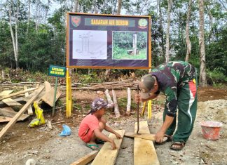 Tanpa Diminta, Anak -anak Suka Rela Bantu Satgas TMMD ke-117 Kodim 0416/Bute