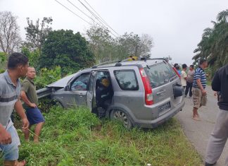 Diduga Mengantuk, Pengemudi CRV Asal Bungo Tewas Usai Tabrak Pembatas Jalan