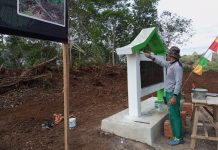Hampir Rampung, Tugu Prasasti TMMD ke-117 Kodim 0416/Bute Tahap Pengecatan