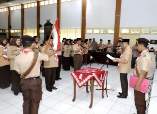 Ketua Kwarcab Pramuka Bungo Lantik Pengurus Saka Kalpataru