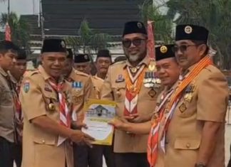Pj Bupati Tebo H Aspan Terima Penghargaan Lencana Darma Bhakti dari Kwarda Jambi