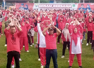 Ribuan Masyarakat Tebo Antusias Ikut Senam Sehat Bersama Pj Bupati Aspan