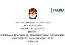 KPU Tebo Umumkan DCT Anggota DPRD Tebo, Cek Daftarnya Disini