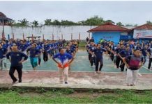 JUMAT SEHAT, BNK BUNGO BERSAMA PETUGAS DAN WBP LAPAS KELAS IIB MUARA BUNGO MELAKSANAKAN SENAM SEHAT