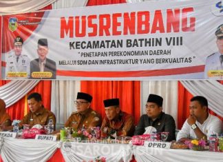 Pj Bupati Sarolangun Bachril Bakri Hadiri Musrenbang Kecamatan Bathin VIII