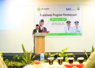 Sekda Budhi Hartono Buka Sosialisasi Program Pembiayaan Rumah melalui KPR Sejahtera FLPP dari BP Tapera