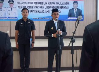 Wakil Bupati Muaro Jambi Lantik 12 Pejabat Administrator