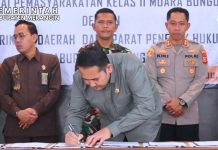 Bupati M. Syukur Teken MoU Pidana Kerja Sosial dengan Bapas Bungo