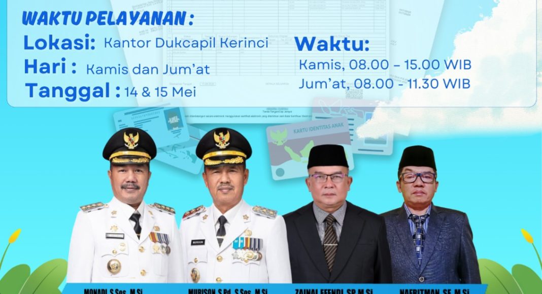 Dukcapil Kerinci Tetap Buka Pelayanan Saat Libur Nasional dan Cuti Bersama